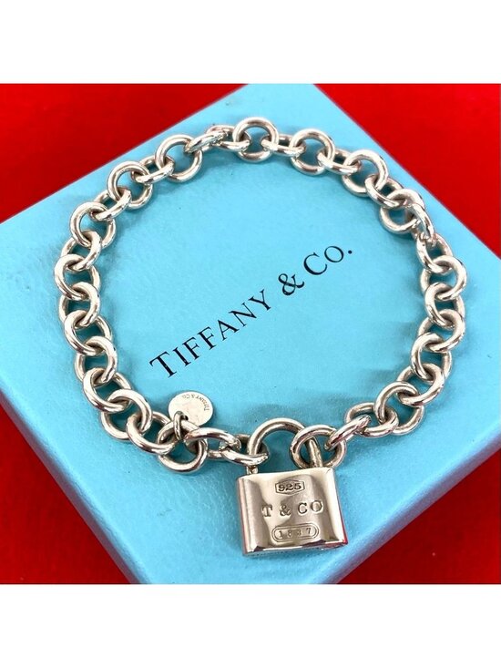 Tiffany & Co. Jewelry - Tiffany & Co Cadena Lock Bracelet 925 Sterling Silver Chain